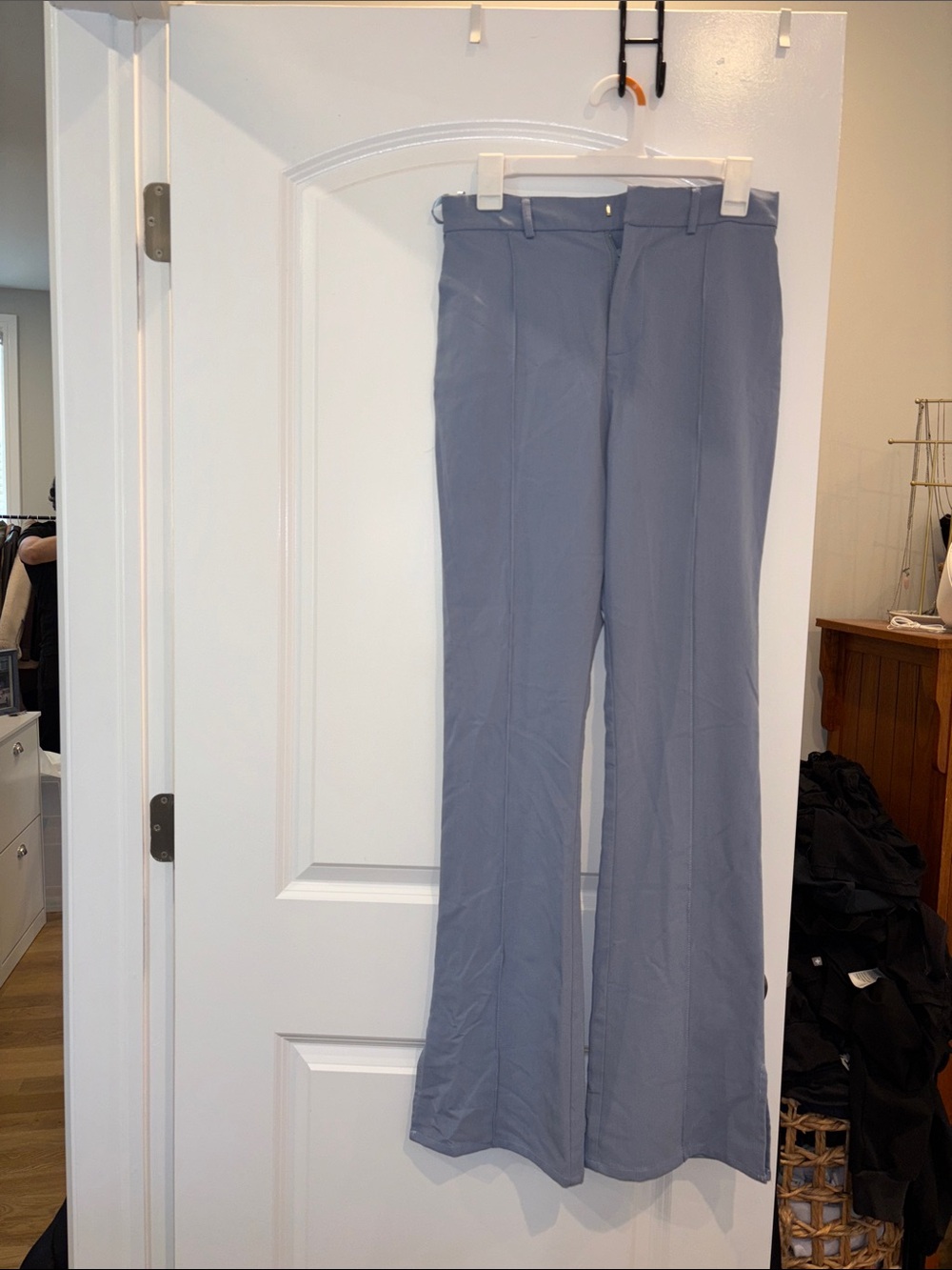 Motel Rocks Slate Blue Flared Boot-Cut Pants